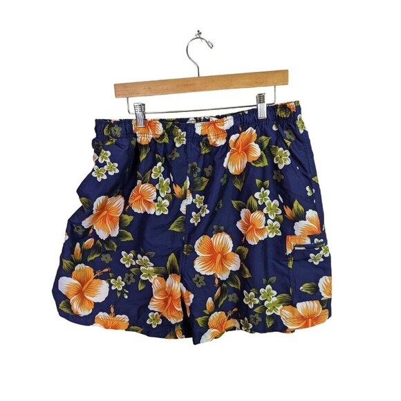 Sand N Sun Swim Trunks Shorts Hawaiian Beach Floral Mesh Lining Mens size XL 40 - Picture 2 of 8